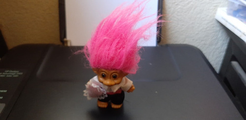 Vintage Russ Pink Hair Valentine Heart 13 Cms