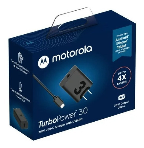 Cargador Motorola Turbo Power 30w Puerto C-c Con Cable