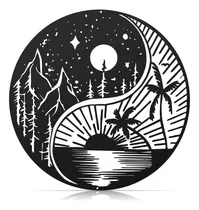 Comprar Arte De Pared De Metal Colgar Pared, Sol Y Luna, Sala D...