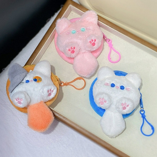 Lindo Monedero Con Forma De Gatito Rosa, Llavero, Colgantes