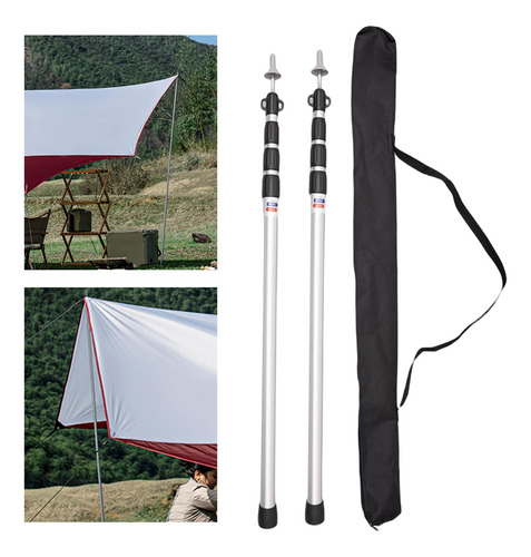 2 Peças Varas De Lona Telescópica Varas De Tenda Lasca