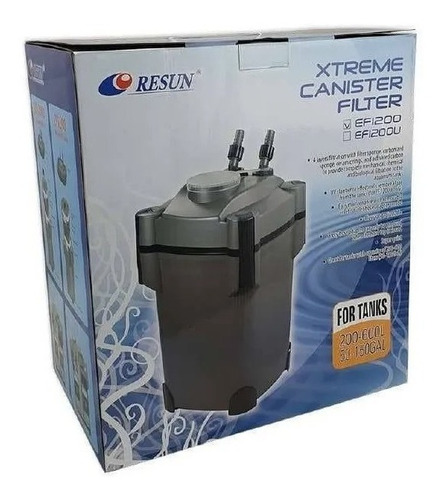 Filtro Canister Acuario Pecera Bomba Agua Canasta Resun 1200