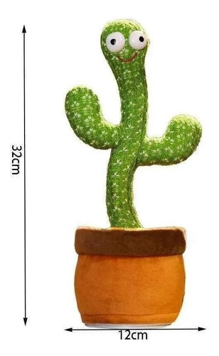 Imagen 3 de 7 de Cactus Bailarín Repite Voz Canciones Niños Bebé Recargable