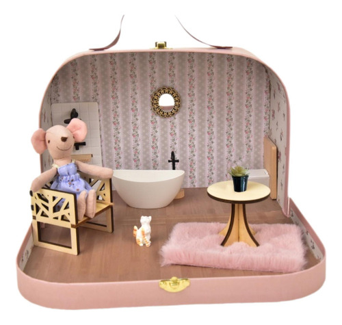 Conjunto De Banheiro De Casa De Bonecas, Banheiro De Casa De