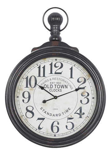 Reloj De Pared Estilo Reloj De Bolsillo De Madera, 28 X 3 X 