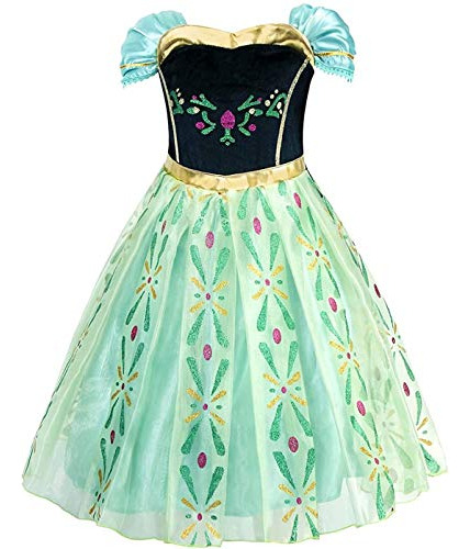 Green Girls Cosplay Dance Dress Princess Traje