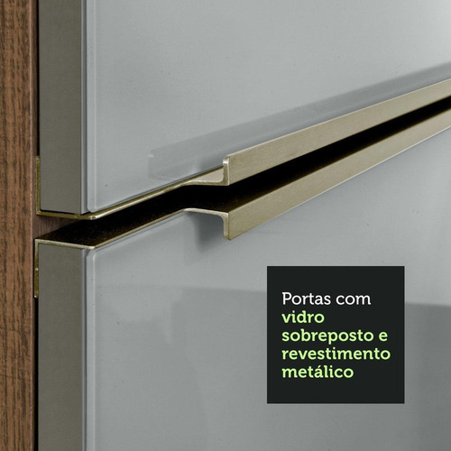 Cozinha Completa Madesa Lux Com 9 Portas 5 Gavetas Cor Rustic/Cinza