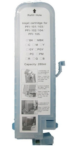 Pfi 102 Canon Cartuchos Rellenables Con Chip Reseteable Set