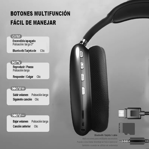 Tacry® Auriculares Inalámbricos Bluetooth, P9 Y E7s 2pcs. Color Negro