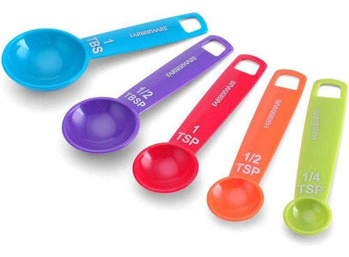Cucharas Medidoras De Color, Colores Mixtos, Juego De 5, Peq