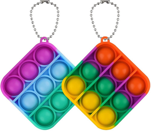 Llavero Pop It Formas - Multicolor Burbujas Fidget 
