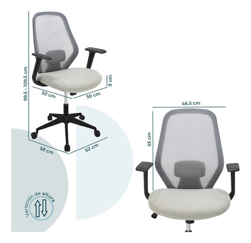 Silla Ejecutiva Bastia 8349 Color Negro/Beige