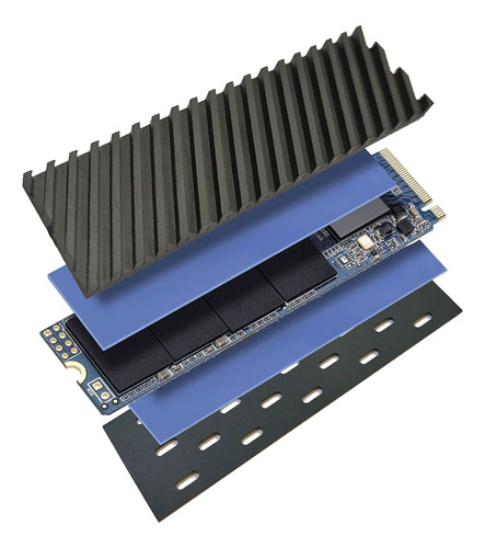 Dissipadores De Calor Grafeno 4mm + 0.5mm Ssd Nvme M2 2280