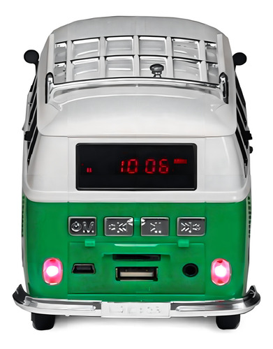 Parlante Portatil Retro Combi Bluetooth Usb Fm Mp3 Verde
