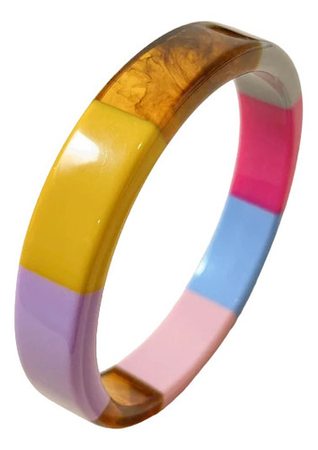 Brazalete Para Mujer Colorido De Resina Acrílica