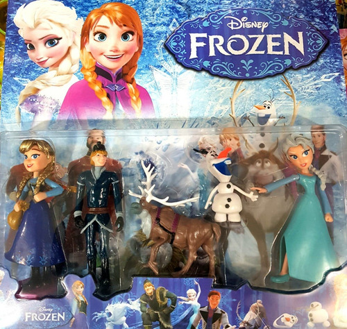 Set X5 Personajes Frozen Pvc C/ Base Ideales Torta! Hermosos