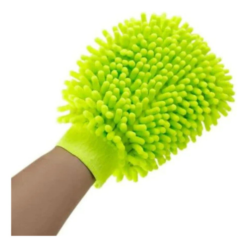 Luva Cerdas Microfibra Para Limpeza Lavar Carro Doméstica Vn Cor Verde