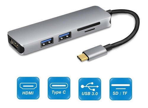 Adaptador Usb C Hub 5 En 1  Hdmi Usb Macbook Windows Usb 3.0