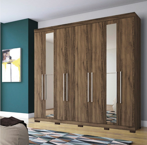 Ropero Placares Master Vip 8 Puertas 8 Estantes Con Espejo
