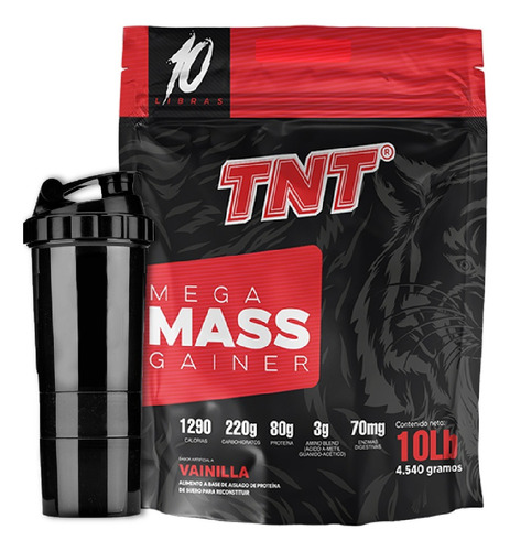 Proteina Tnt Mega Mass 10lbs - Unidad a $238000