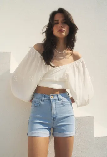Short de jean elastizado sale