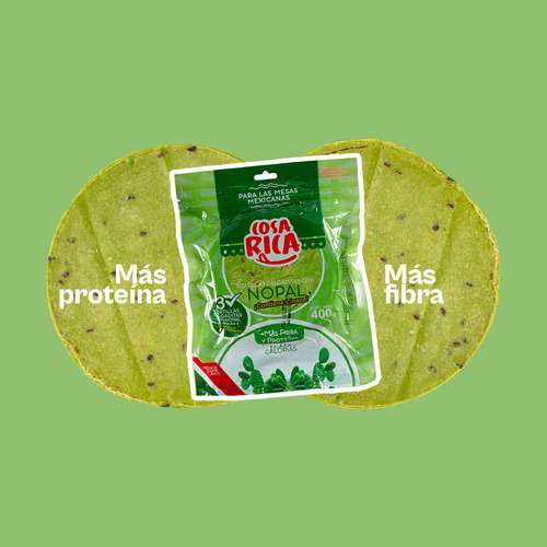 Tortillas Delgaditas Con Nopal Y Linaza 400g (40 Pack)