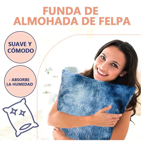 Funda De Cojín De Felpa Tie-dye Rou'ruan 40*40cm 2 Piezas Azul Teñido Anudado
