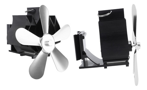 Ventilador Plateado Para Estufa De Leña, Alimentado Por Calo