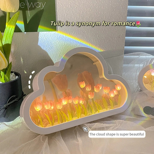 Luz Lámpara Noche Flor De Tulipanes De Nube Para Dormitorio