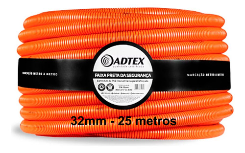 Eletroduto Corrugado Laranja Reforçado 1 Polegada 25m Adtex Diâmetro 32 mm Quantidade de pólos 0