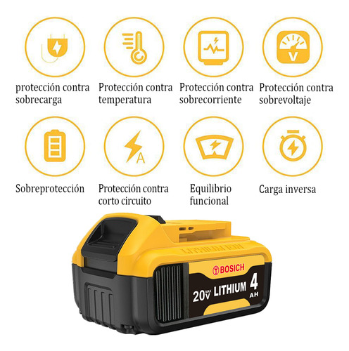 Batería Bosich 20v Dcb203/4ah Compatible Todas Las Dewalt Herramientas Eléctricas 20v Max Xr, Como Dcb201 Dcb202 Dcb203 Dcb204 Dcb205 Dcb206 Dcb180 Dcb181 Y Más,compatibilidad Garantizada