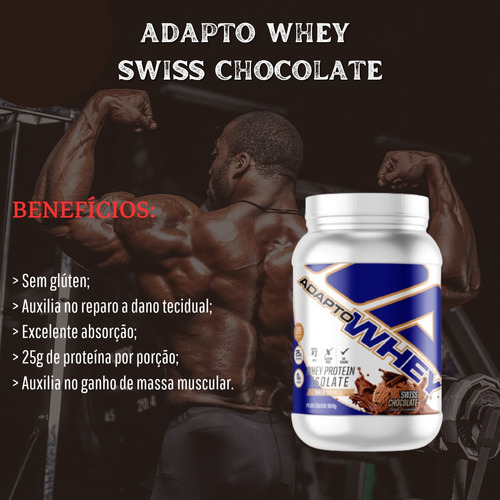 Adaptogen Science Suplemento Em Pó Adapto Whey Proteínas Sabor Swiss Chocolate 912g Em Pote De 912ml