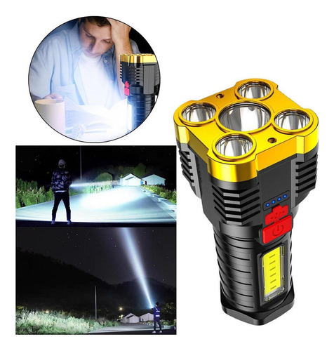 Reflector Led De 3 Modos Con Linterna De Cinco Núcleos