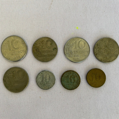 Lote Com 8 Moedas, Sendo 7 De 10 Centavos 1953, 1967, 1970,