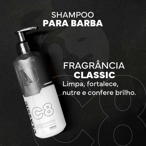 Shampoo Para Barba Hidratante Classic C8 200ml Alfa Look's