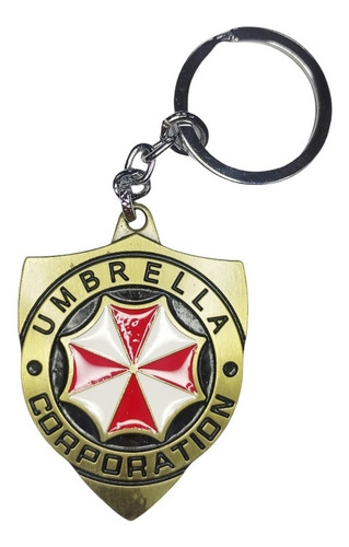 Llavero Metálico De Resident Evil Logo Umbrella Corporation
