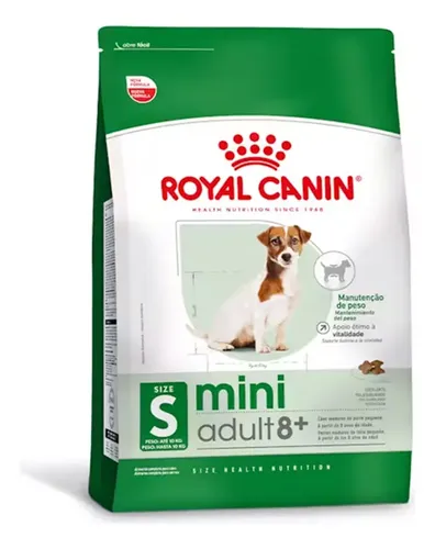 Ração Royal Canin Mini 8+ Cães Adultos Porte Pequeno 2,5kg sabor ...