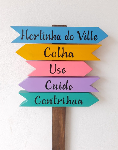 Plaquinha Horta Com Texto Personalizado: Colha, Use, Cuide