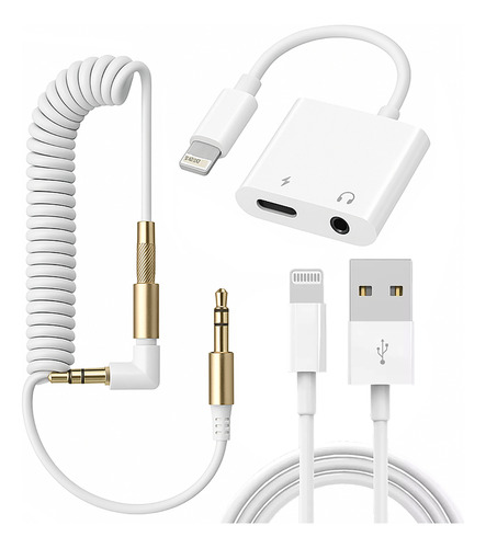 Kit Adaptador Duplo Carregador E Fone De Ouvido P2 P/ iPhone