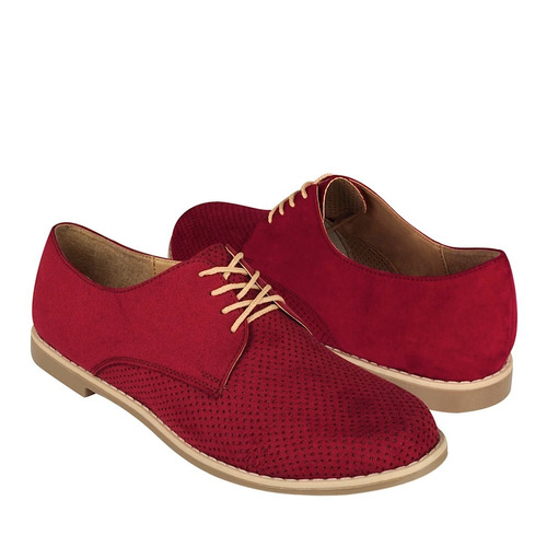 Zapatos Stylo 1900 Suede Rojo 