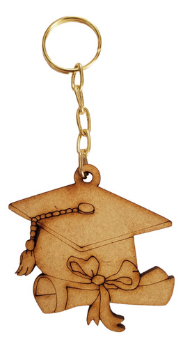 Llavero Graduación Con Argolla Mdf 30 Pzs Mdf / Sin Color