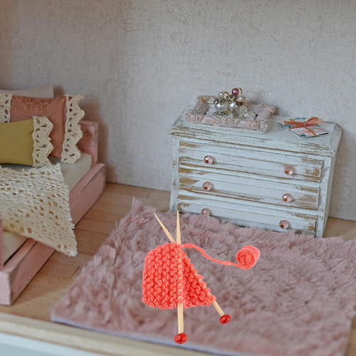Modelo De Suéter Tejido Para Casa De Muñecas A Escala Rojo