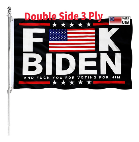 Bandera De Doble Cara De Fuck Biden, De Poliéster Resi...