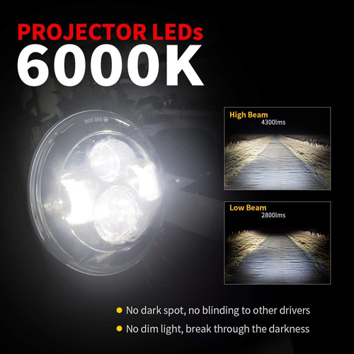 Faro Led Truckmall De 7 Pulgadas, Luces Antiniebla De 4.5...