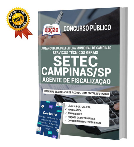 Apostila Agente De Fiscalização Concurso Setec Campinas Sp