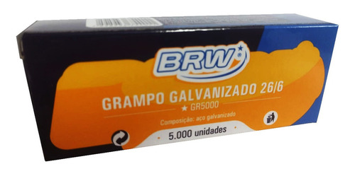 15.000 Grampo Galvanizado Para Grampeador 26/6 Bacchi (3cx) 110V/220V