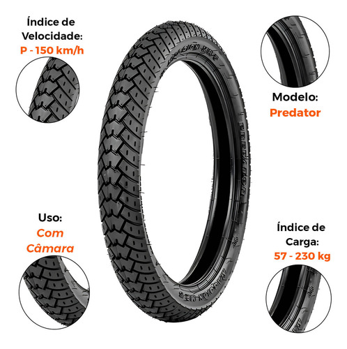 Kit Pneu 275-18 + 90-90-18 Predator Com Câmara Maggion (krp)