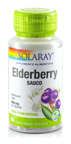 Elderberry (sauco) 60 Cápsulas Veganas Solaray