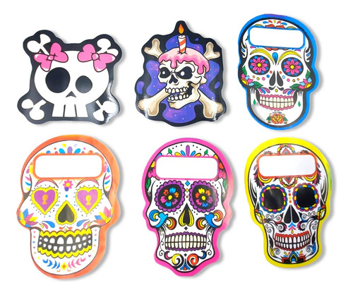 Set De Adhesivos De Calaveras Para Día De Muertos