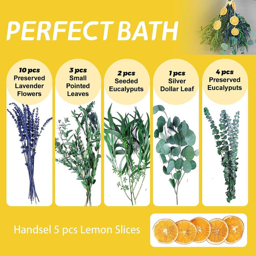 Paquete De Eucalipto Seco Eucalipto Y Lavanda Para Ducha Paq